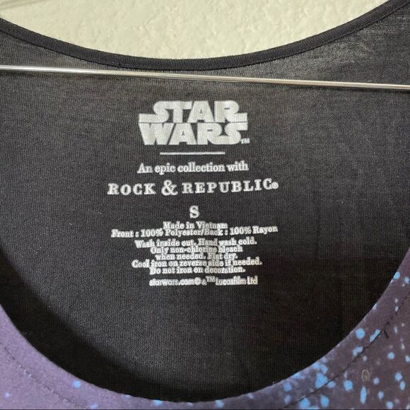 Rock and Republic Star Wars Glitter Tank Top Blue - Picture 6 of 12